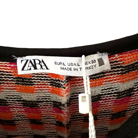 Zara Jacquard Knit Spaghetti Strap Midi Dress New Size L - Picture 4 of 10